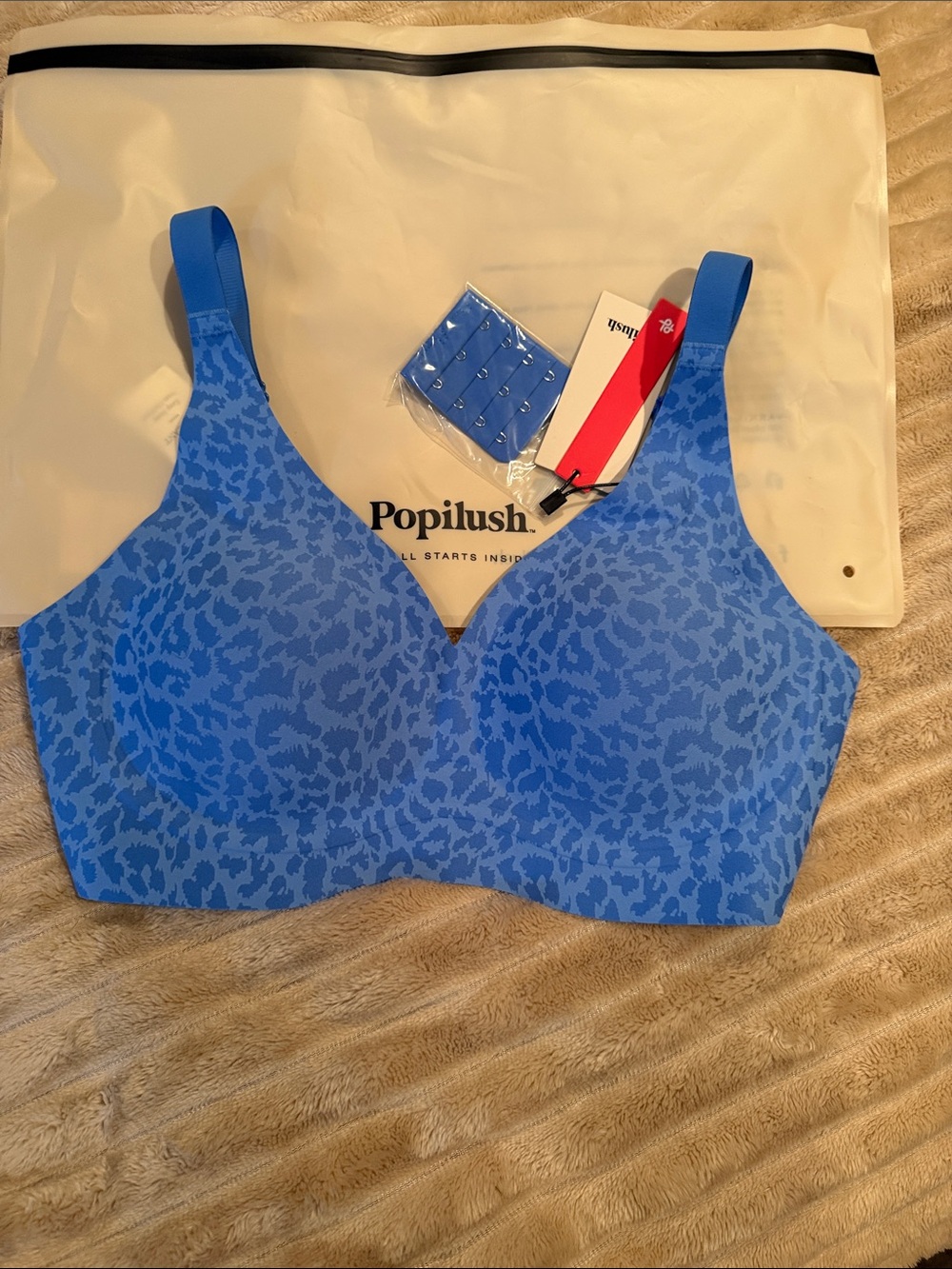 Popilush Blue Leopard Wireless Support Bra